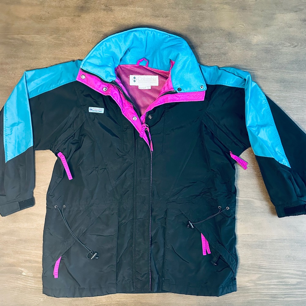 Columbia‎ Sportswear Company Womens Size L Black Teal Pink Ski Snowboard Jacket